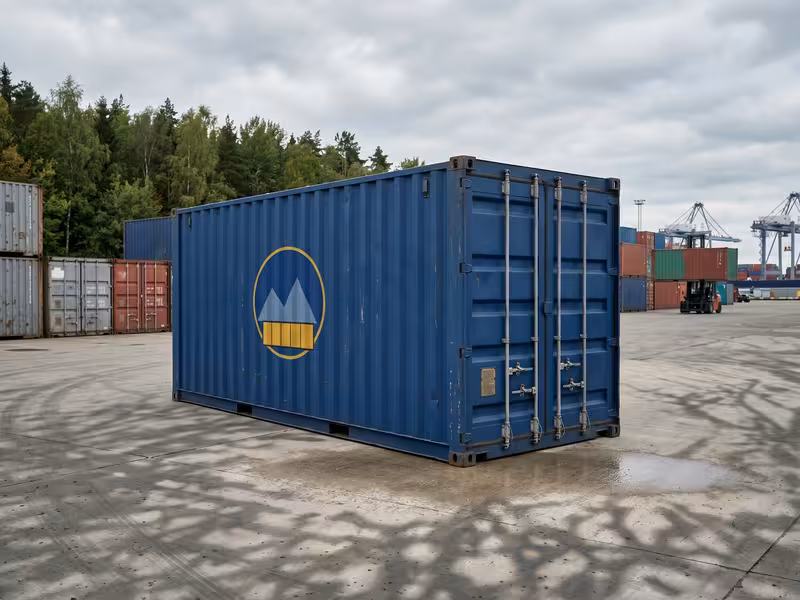 20ft High Cube Cargo Worthy used shipping container at the Aurora, Colorado yard