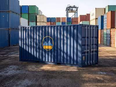 20ft High Cube One-Trip used shipping container on the Aurora, Colorado yard