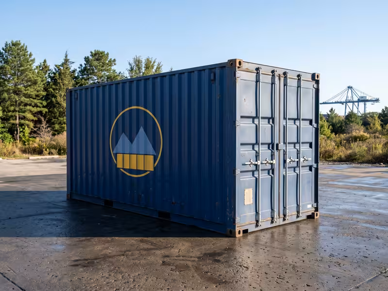 20ft High Cube Wind & Water Tight used shipping container at the Aurora, Colorado yard