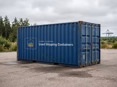 20ft Standard Wind & Water Tight used shipping container on the Aurora, Colorado yard