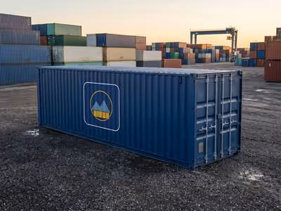 40ft Standard One-Trip used shipping container on the Aurora, Colorado yard